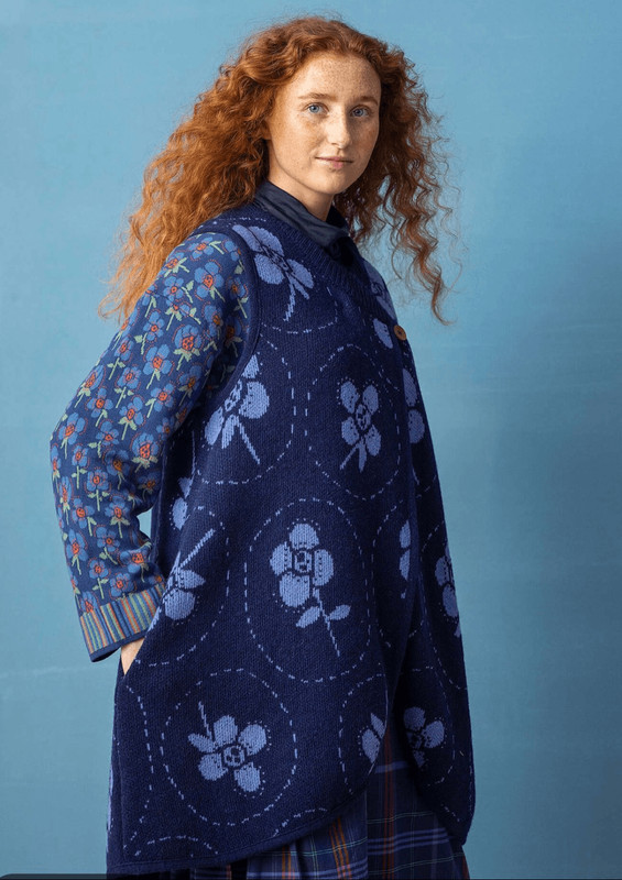 Gudrun Sjoden NWT Marabel colorful cardigan vest coat size Small
