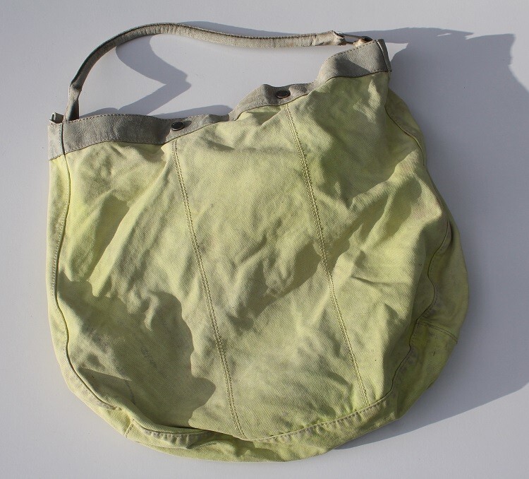 Sissi Rossi Italian Lime green Large Fabric and leather trim Large Tote Bag