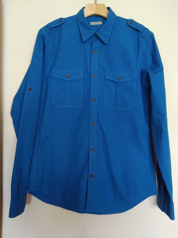 6--Burberry Brit Mens Button Down Dress Shirt Choose Color Size Plaid or Solid gallery