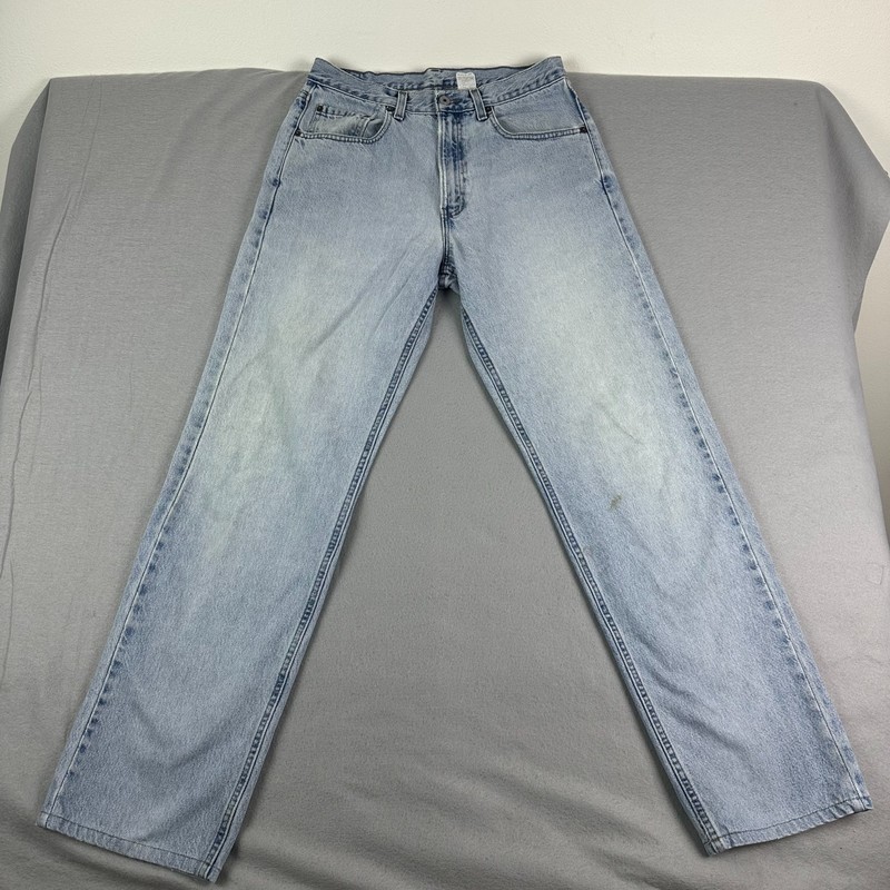 Vintage Levis Dry Goods Jeans Mens 32x34.5 Blue Straight Fit Light Wash USA 90s gallery