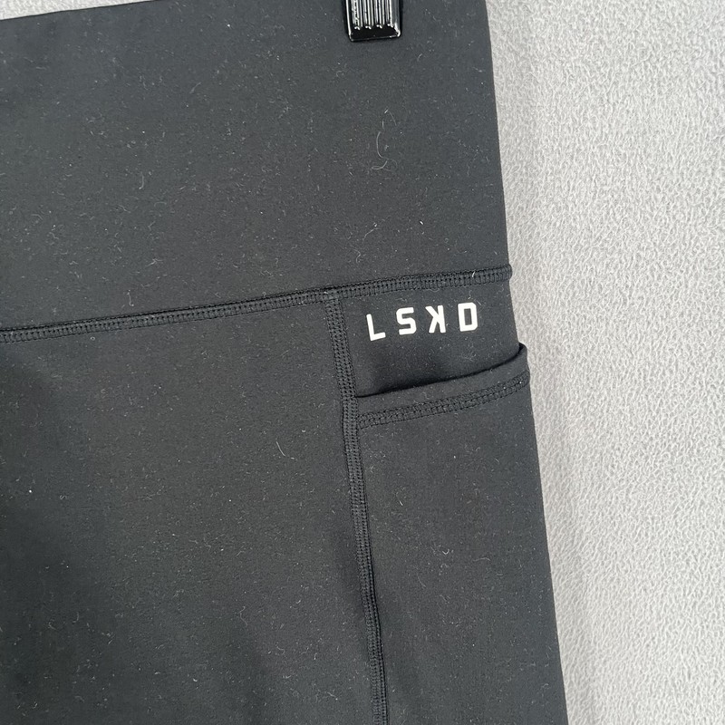 LSKD Leggings Womens Extra Large Black Capri Gym Training Compression Waist Crop gallery