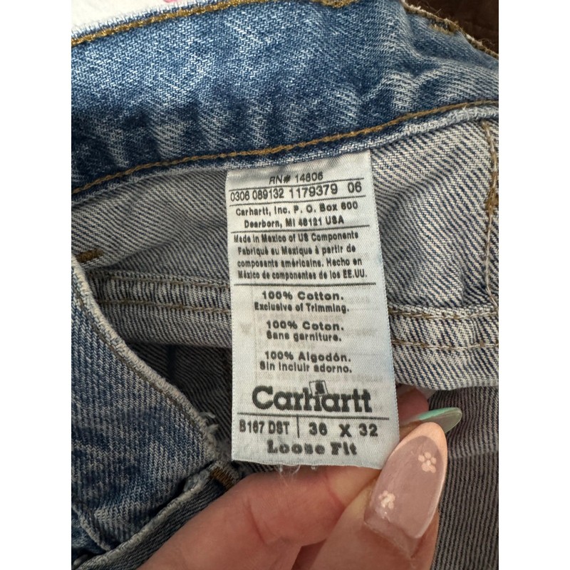 Carhartt B167 DST Loose Fit Denim Jeans Mens 36x32 Stonewash Vintage Workwear gallery