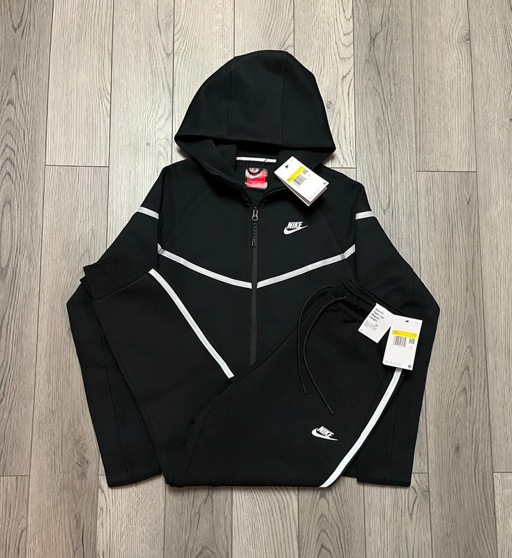 Size Medium – Nike Tech Black Reflective Full-Zip Hoodie & Joggers FREE SHIPPING