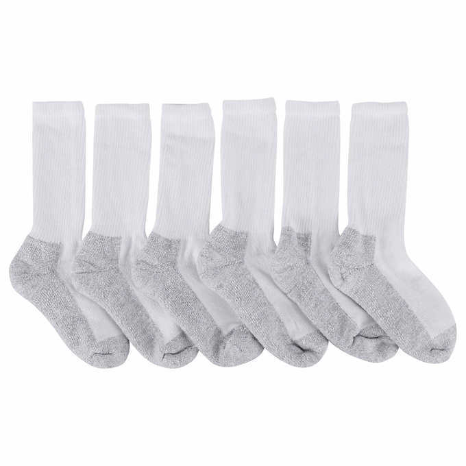 6 PACK COSTCO HEAD POWER CUSHIONED SOCKS ( SIZE 12+ ) WHITE MEN'S CUSHION NWOT gallery