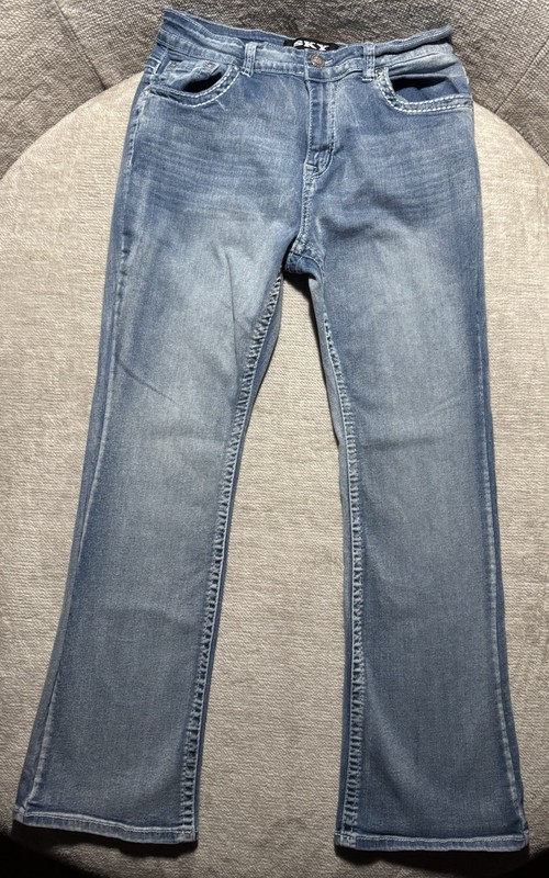 Sky Premium Collection Bootcut Jeans Light Rhinestones, Skulls, & Wings Size 13