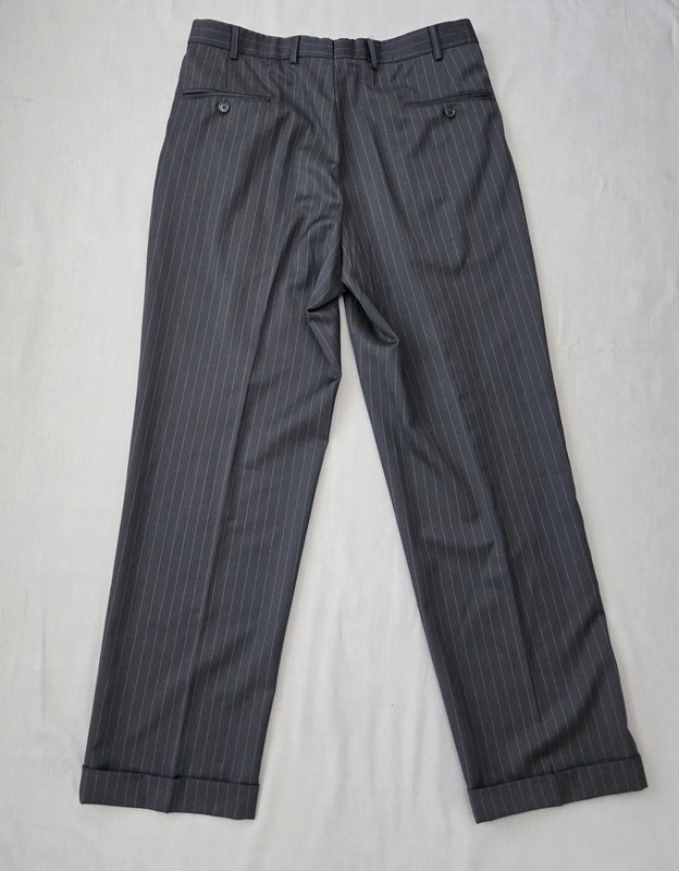 Mens 40R/33Wx32L Brooks Brothers 1818 Madison Midnight Blue Pinstripe Wool Suit gallery