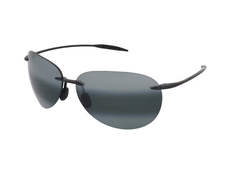 NEW Maui Jim SUGAR BEACH Gloss Black POLARIZED Grey Lens Sunglass 421-02