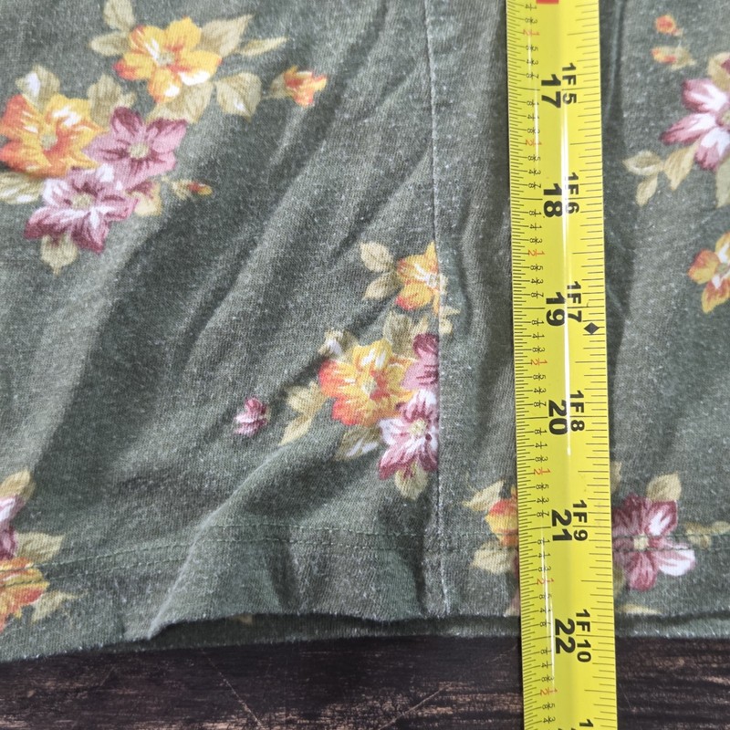 Bongo Women's Green Floral Crop Top Size XL gallery