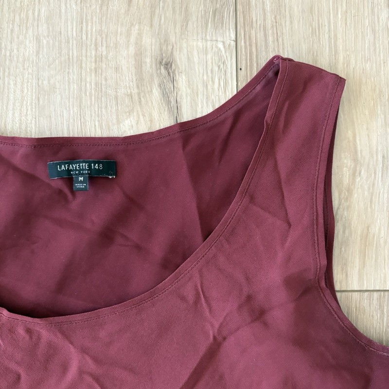 Lafayette 148 New York 100% Silk Charmeuse Layers Sleeveless Tank Top Sz Medium gallery