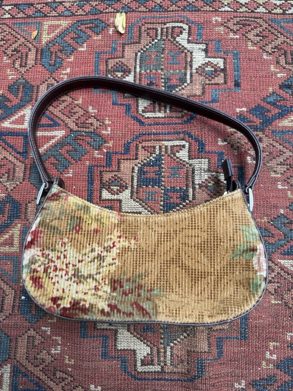 Liz Claiborne Corduroy boho handbag shoulder bag purse Mini Floral Y2K 90s VTG