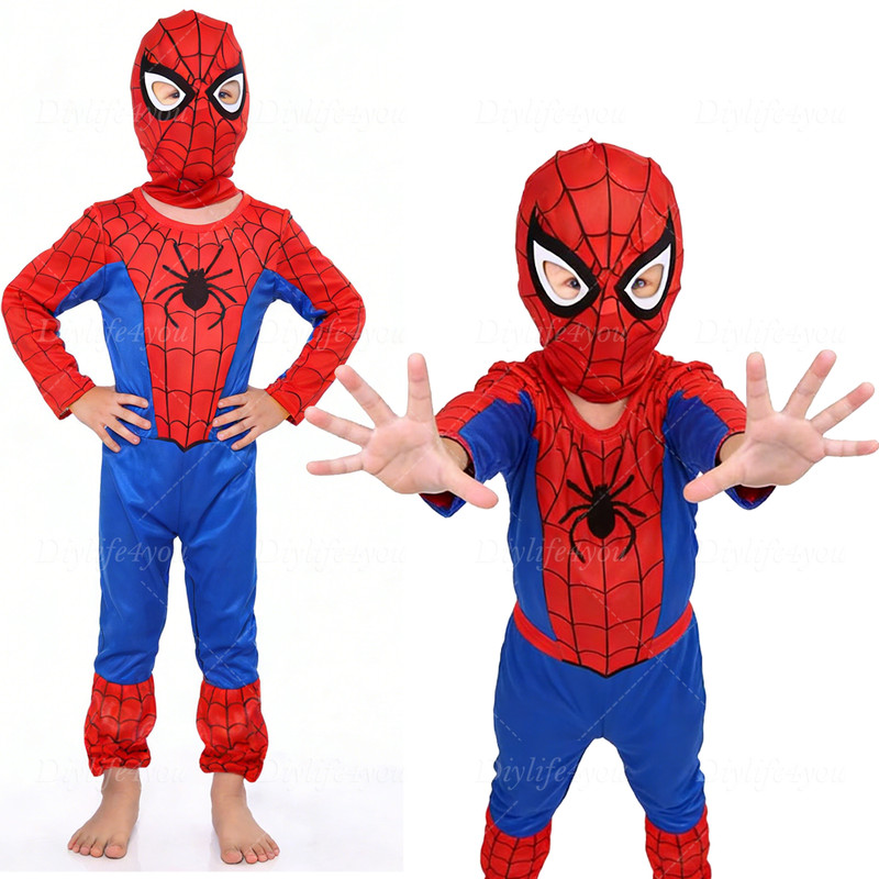 3-7Age Kids SpiderMan Cosplay Costume Boys Tobey Maguire Outfit Jumpsuit Clothes gallery
