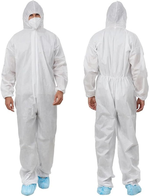 3 Pack SMS Disposable Paint Suit, Hazmat Suits, Coveralls with Hood