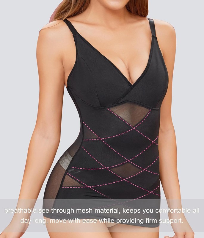 Women Tummy Control Shapewear Tanks Cami V Neck with Built in Bra Body Shaper gallery