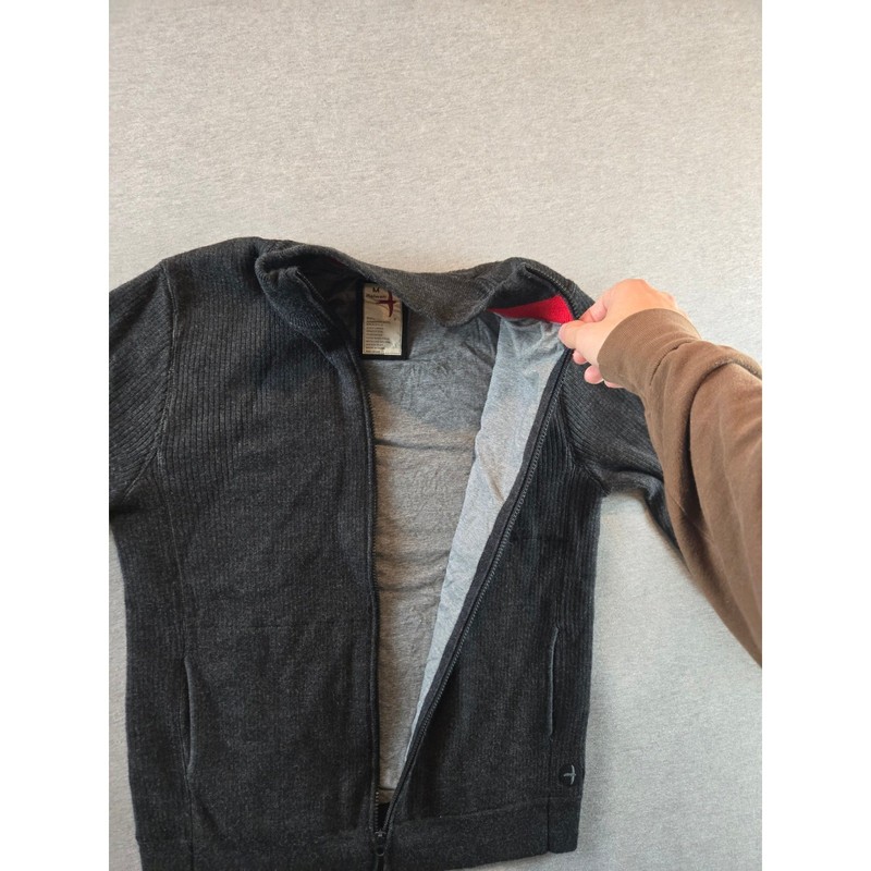 Relwen Full Zip Sweater Mens Medium Charcoal Grey Merino Wool Ribbed Tech Travel gallery