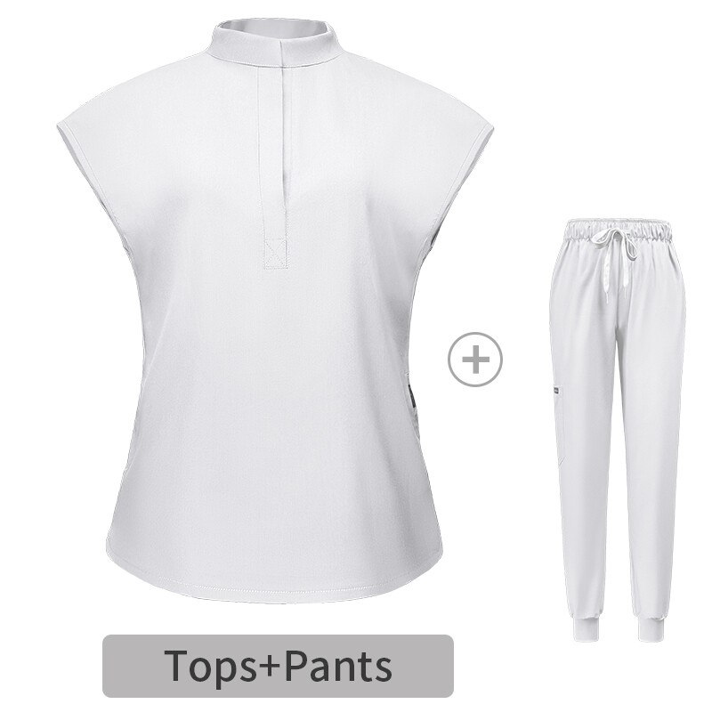 NiaaHinn Women’s Scrub Set – Slim Fit Hospital Shirt with Jogger Pants