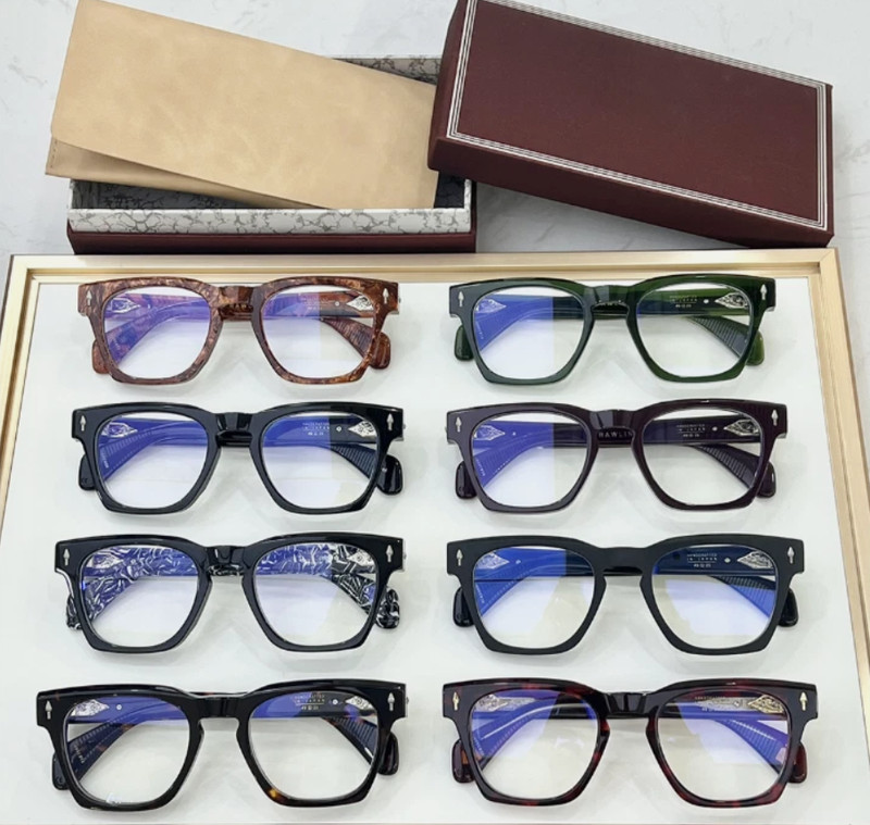 Jacques Marie Mage Zephirin Black Marble Temple Eyeglasses with Box 49-23 gallery