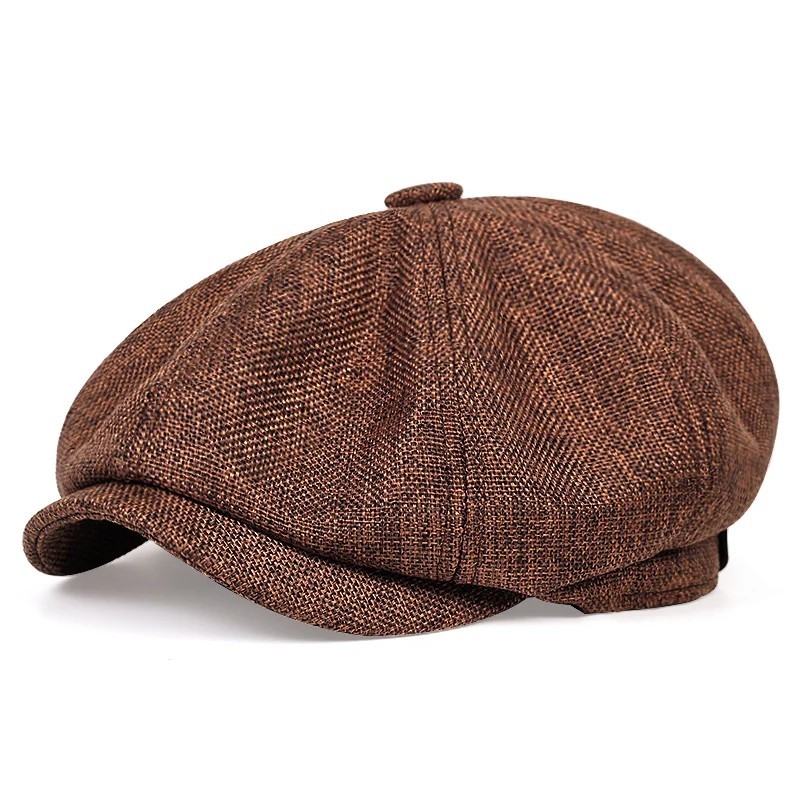 Vintage Newsboy Cap Gatsby Hat Classic 8 Panel Flat Ivy Cabbie Driver Cap gallery