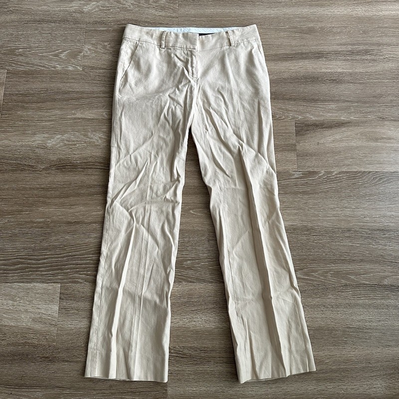 Ann Taylor Linen Casual Work Pants Beige Tan Women’s 2