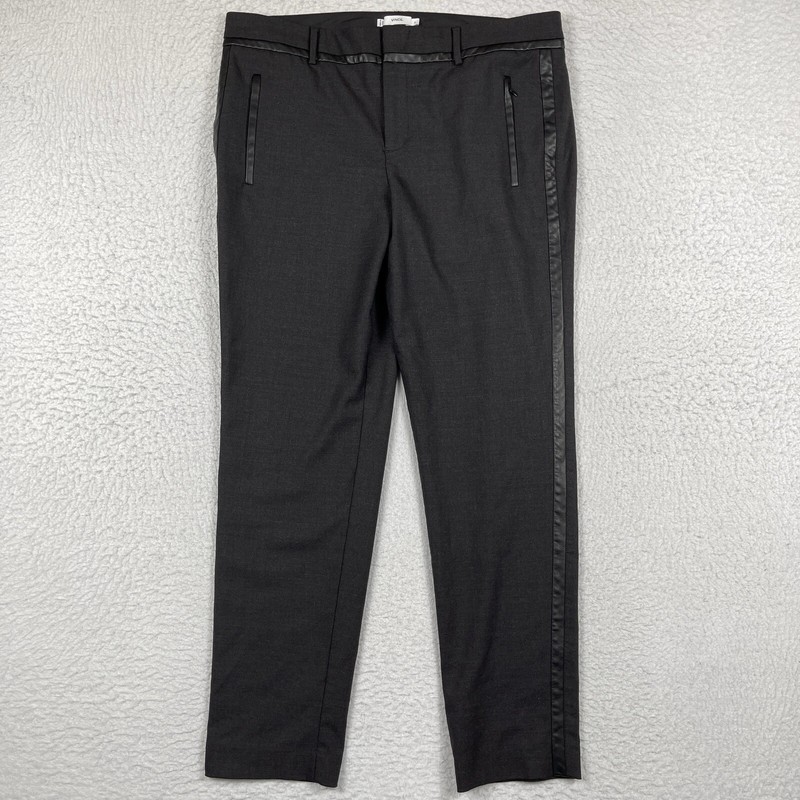 Vince Pants Womens 12 Gray Wool Trouser Stretch Zip Pockets Career Party Casual
