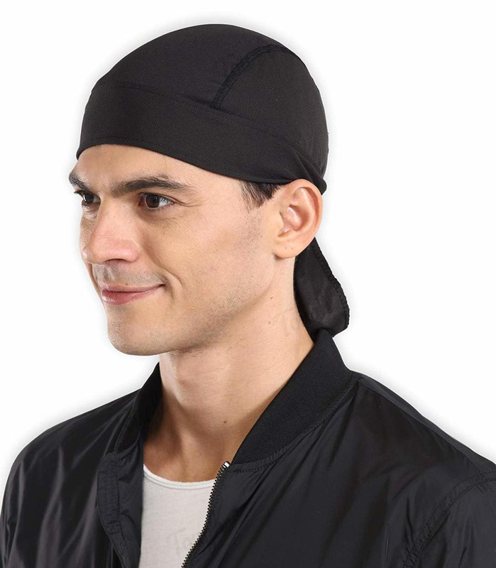 2-Pack Cooling Helmet Liner Do Rag Skull Cap for Men Head Scarf for Motorcycle gallery