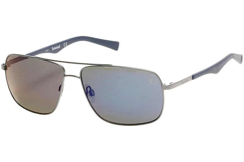 Timberland TB9107 09D Gunmetal Blue Aviator Polarized Sunglasses Frame 61-14-140