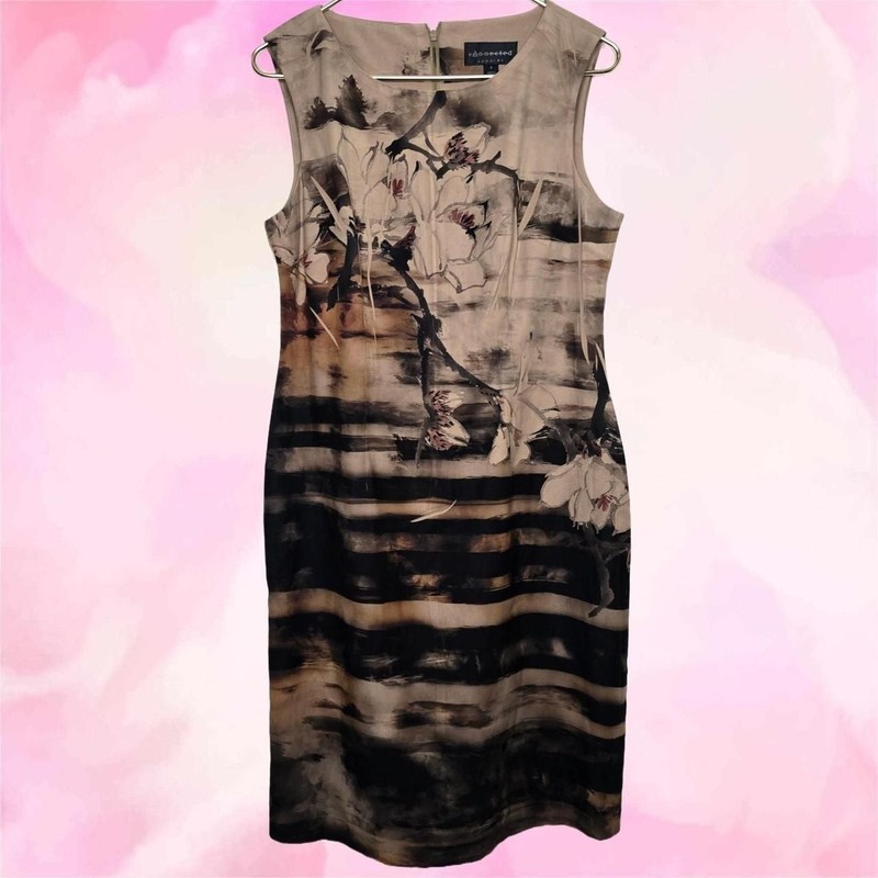 Connected Apparel Floral Print Sheath Dress