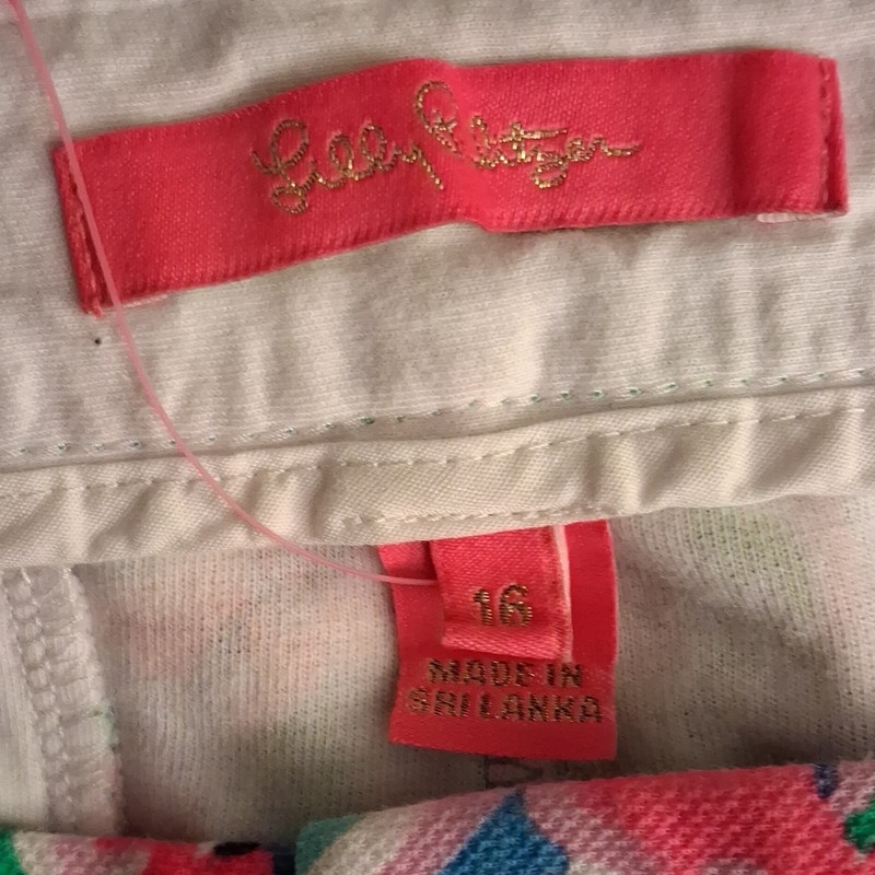 Lilly Pulitzer Women's Floral Chino Shorts 16 Multicolor Flat Front Button gallery