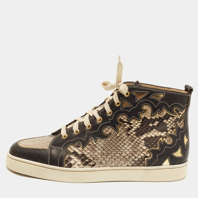 Christian Louboutin Rantus Orlato Size 46 Multicolor Leather and Python High