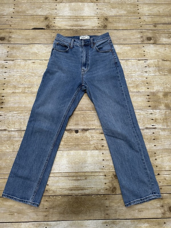 Abercrombie & Fitch Women’s Ankle Straight Ultra High Rise Blue Jeans 25
