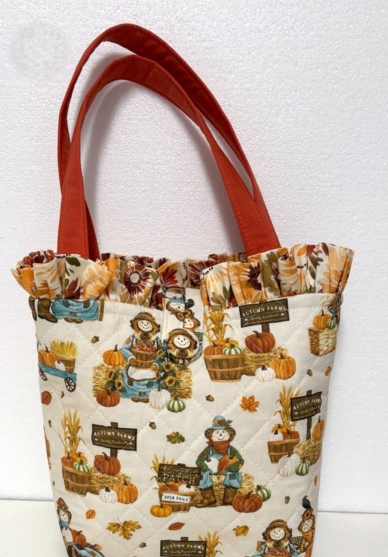 NEW Handmade Tote Purse handbag Fall Scarecrow country farm pumpkin faffygiraffe