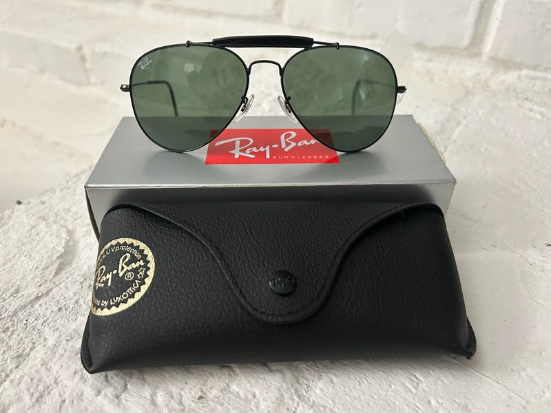 Ray-Ban Outdoorsman RB3030 L9500 Vintage Black Frame with G-15 Green Lens 58MM gallery