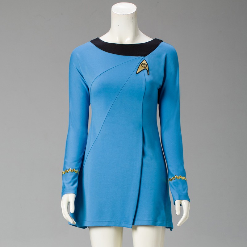 The Original Series Female Duty Blue Dresses Cosplay TOS Starfleet Costumes