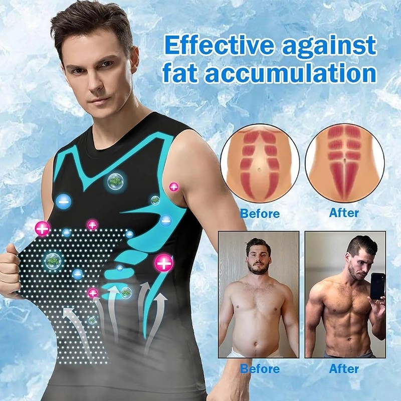 Men Compression Shirt Version Ionic Shaping Sleeveless Vest Sport Tank Top S-2XL gallery