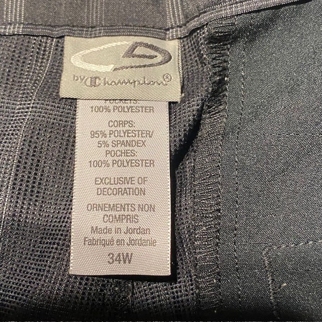 Champion Golf Shorts Mens 34 Gray Plaid Performance Stretch Casual Flat Front