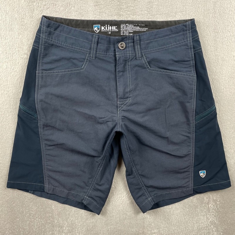 Kuhl Mutiny River Cargo Shorts Mens Size 30 Blue Hybrid Water Repel Swim 10″