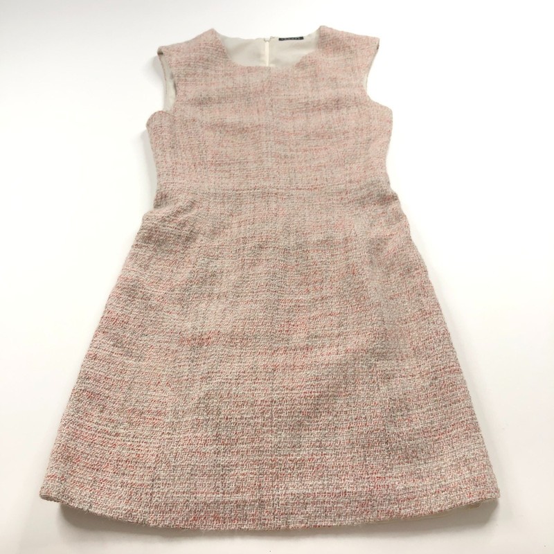 Theory Unknown Size (4-6?) Material Tweed Women's Mini Dress Beige Pink Red gallery
