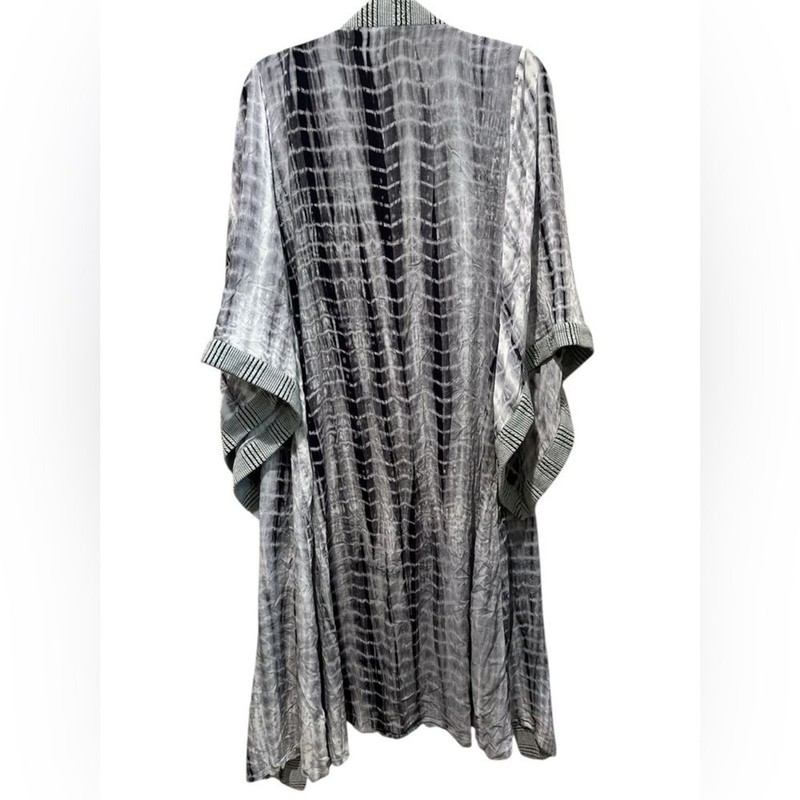 POL Maxi KimonoGipsy Boho Oversized size S Gray and White gallery