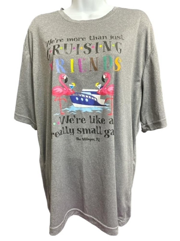 Sport-Tek XL T-Shirt Cruising Friends «The Villages, FL» Unique Travel Flamingo