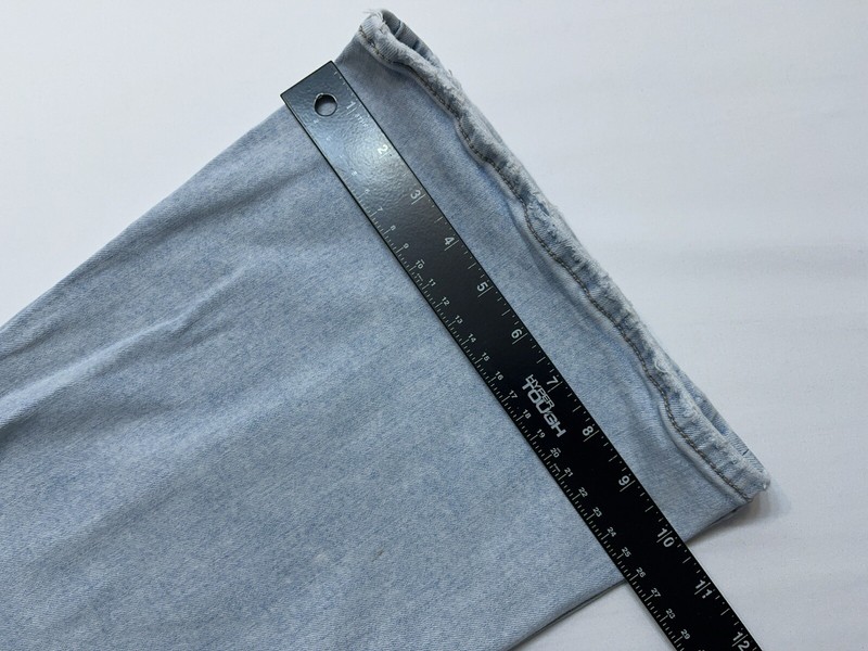 American Eagle Button Fly Jeans Womens Size 6 Wide Leg 26x28 Stretch Blue Denim gallery