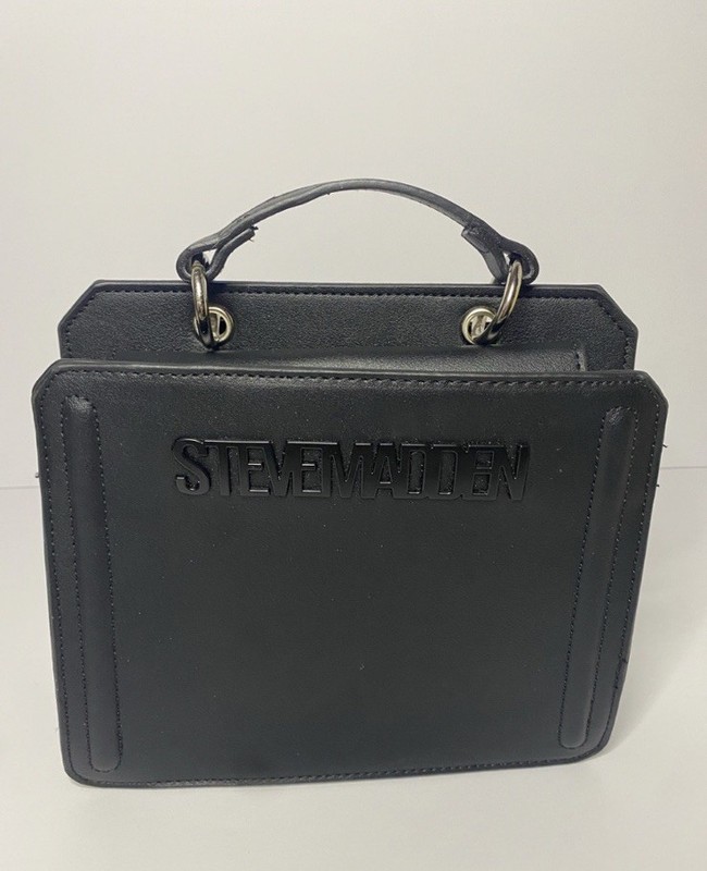 Steve Madden Small Black Satchel Top Handle Zip w/ Adjustable Detachable Strap