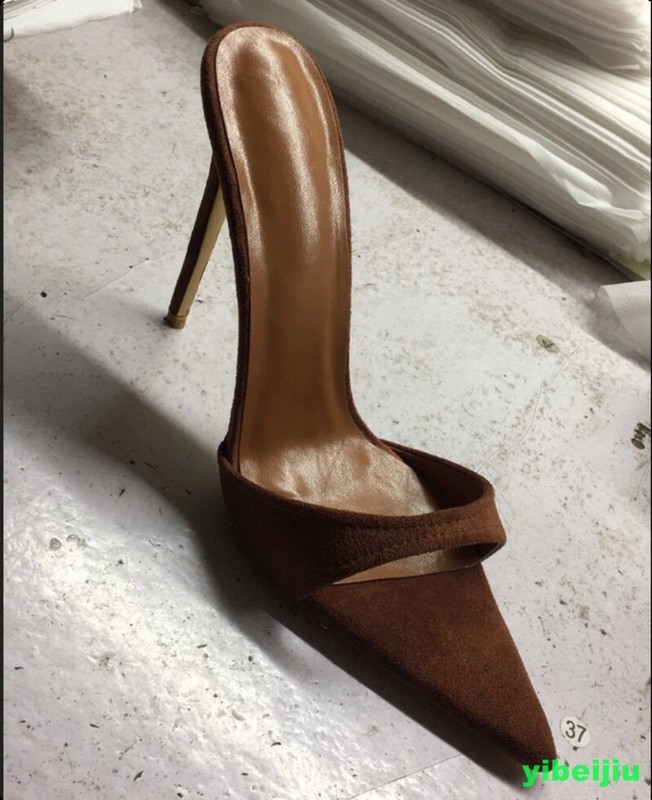 Women’s Slippers High Heel Stiletto Sexy Slip On Pointy Toe Sandals Mules Slides