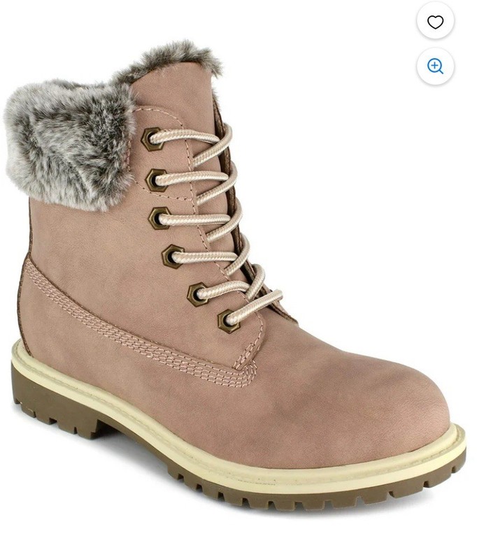 PORTLAND by Portland Boot Company Faux Fur Trim Lace Up Boots, Sz 9 NWOB