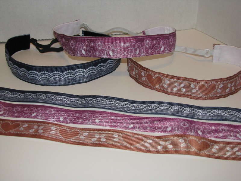 LACE RIBBON HEADBAND Non slip Adjustable Headband Velvet Back Sports Head band