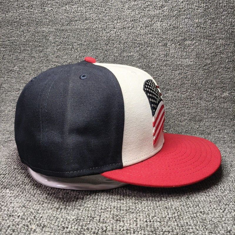 New Era USA 59FIFTY Fitted Flat Brim Red White Blue Hat 7 1 2 gallery