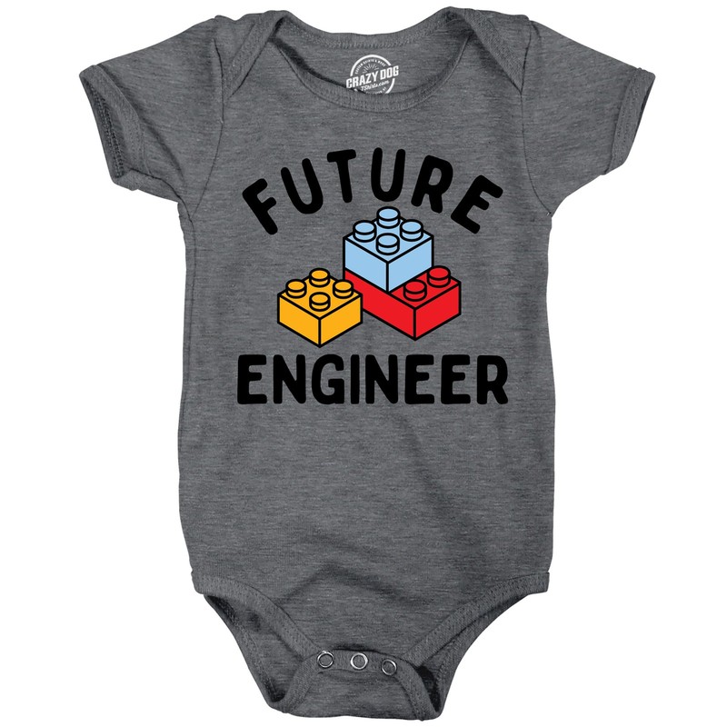 Future Engineer Baby Bodysuit Funny Sarcastic Blocks Graphic Novelty Jumper for