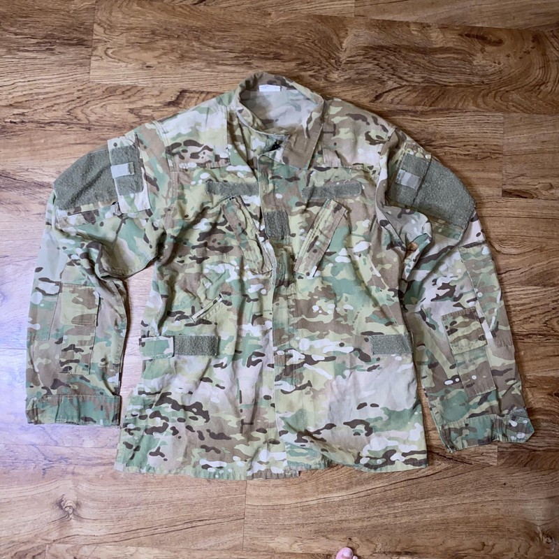 Military Jacket Mens Large Multicam Tactical Combat Zip Pockets Lightweight