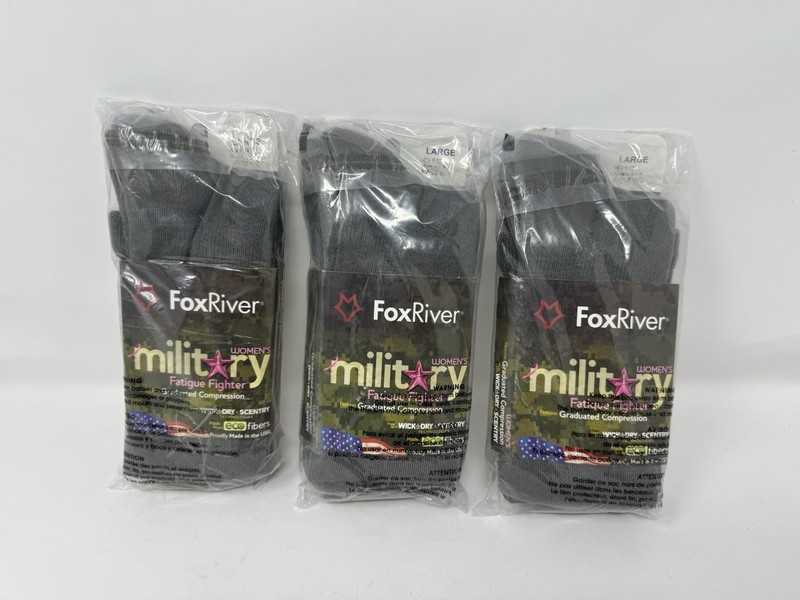 Fox River Women’s Military Fatigue Compression Socks Sz Large 9-12, 3 pairs