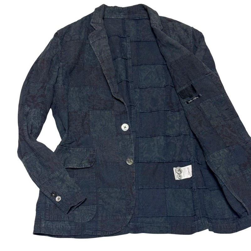 BEAMS Plus Patchwork Paisley Cotton Tailored Jacket Mens S Made in Japan