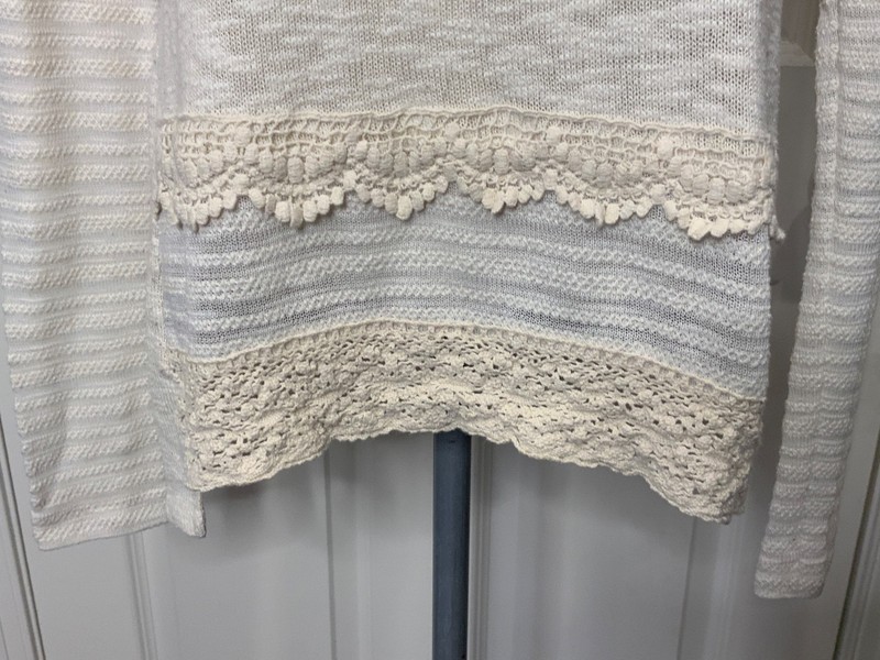 One September White W/ Cream Lace Sweater, Size S gallery