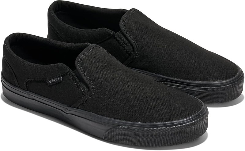 Vans Men’s Asher Black Canvas Slip on Skate Shoes 🛹 Assorted Sizes 🛹 NWB